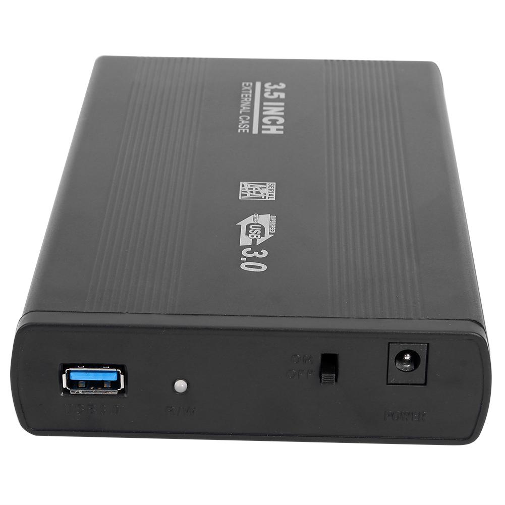 USB 3.0 to SATA Port SSD HDD Case 3.5 inch 5-Gbps Aluminum Hard Drive Enclosure Theoretical Transmission Speed up to 5 Gbps