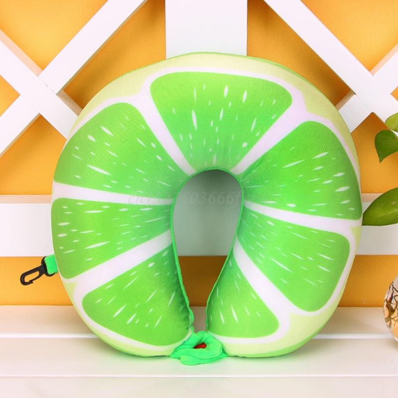 Neck Support Head Rest Headrest Cushion Travel Memory Foam Fruit U Shaped Pillow 24BD