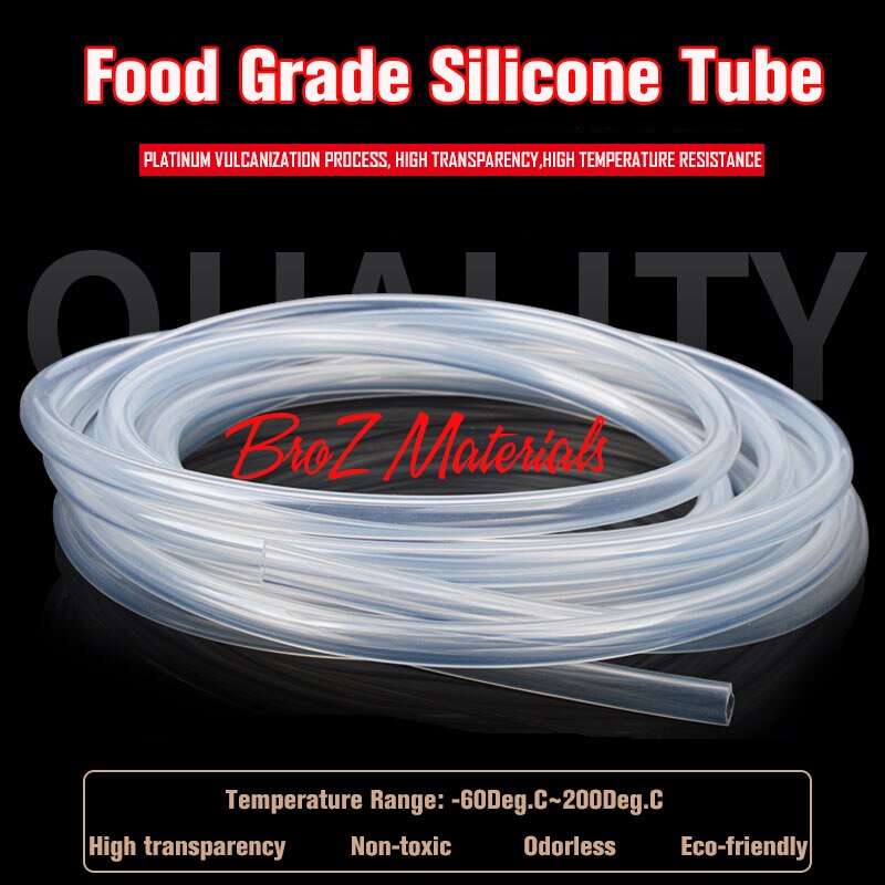 9 x 13 siliconen slang van voedingskwaliteit  id 9mm od 13mm