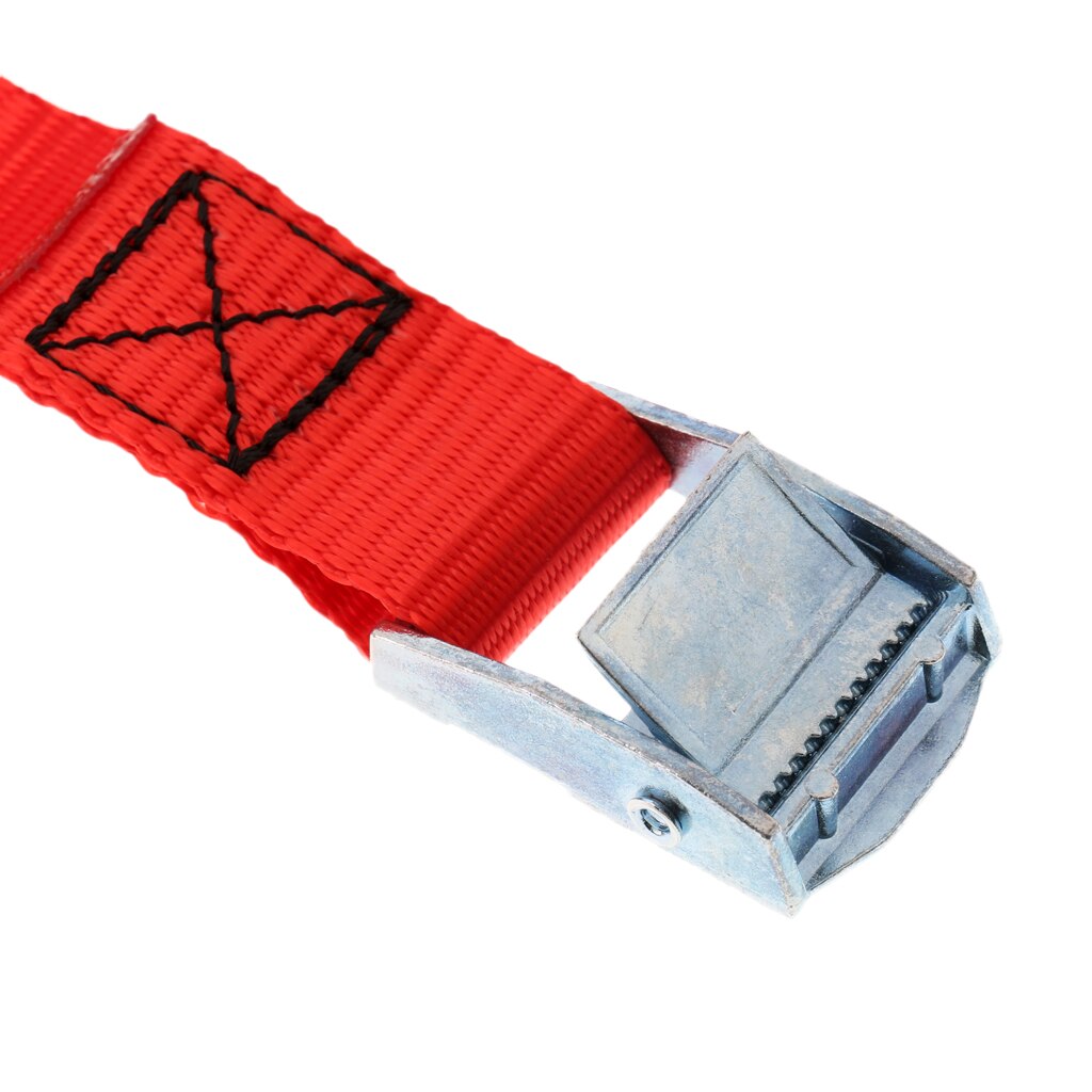 2 Pieces Kayak Cam Buckle Tie Down Straps Roof Racks Trailers Black Red 2.5m