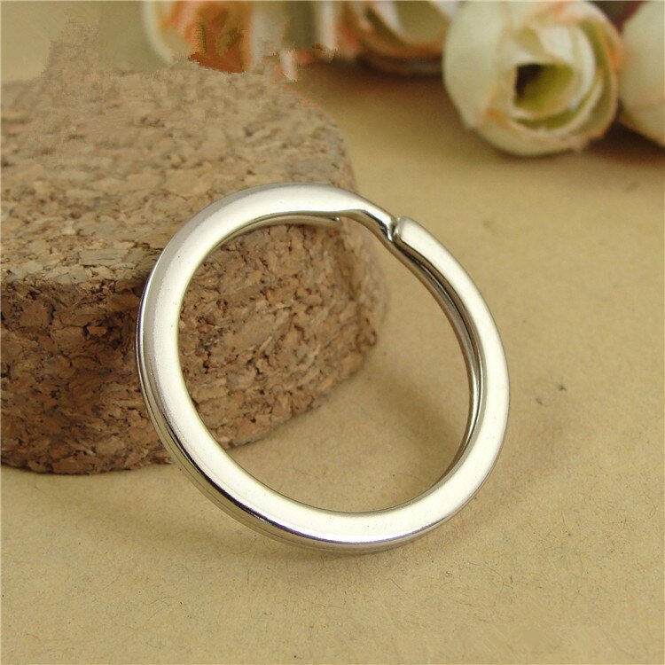 20pcs 25/28/30/35mm Rhodium Keychain Circle Keyring Findings Fit DIY Keychain Ring Circles Accessories