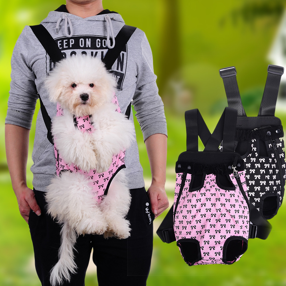 Mode Hond Kat Hond Puppy Carry Voordrager Outdoor Rugzak Tas Met Leuke Strik Patroon Huisdier Ondersteuning voor