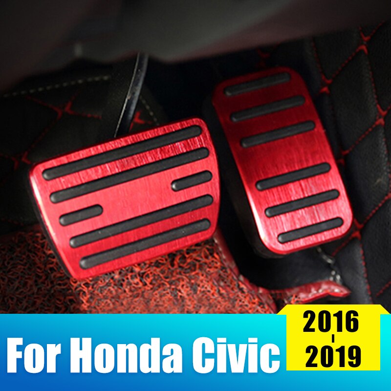 Aluminium Auto Voetpedalen Brandstof Gaspedaal Rempedaal Cover Voor Honda Civic 10 10th accessoires