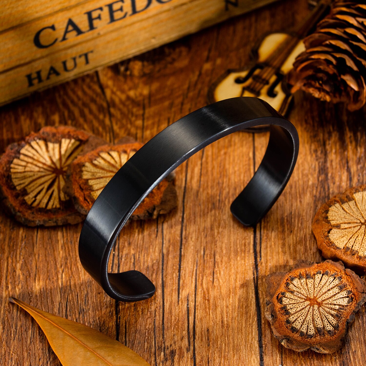 Pulsera de acero y titanio para hombre y mujer, brazalete de acero inoxidable, joyería de al por mayor