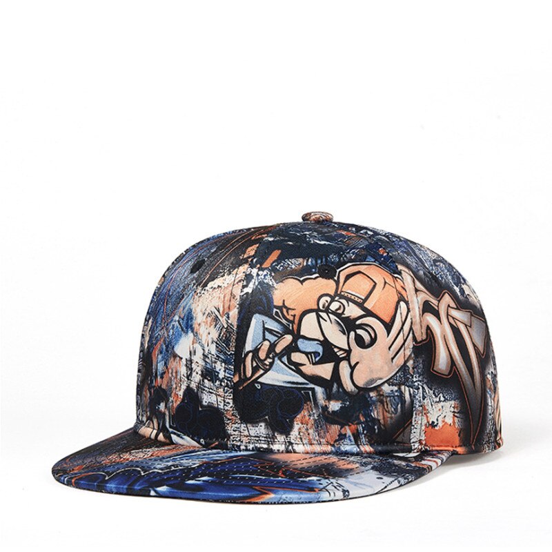 Chapeau Hip hop à bord plat avec graffiti 3D pour femme et homme, casquette de baseball, seau à motif de dessin animé, panama: 2