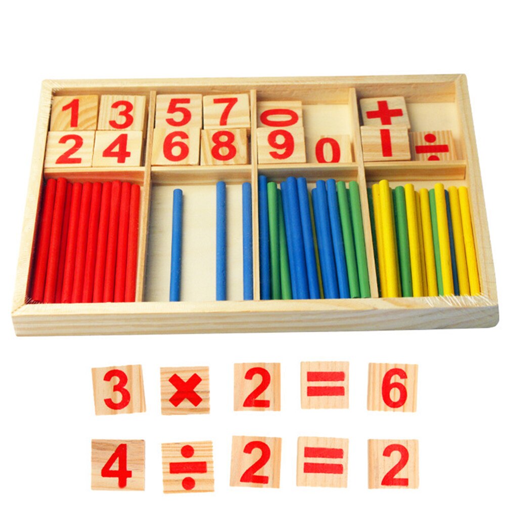 Pre-School Wooden Mathematical Intelligence Stick Early Learning Counting Toy
