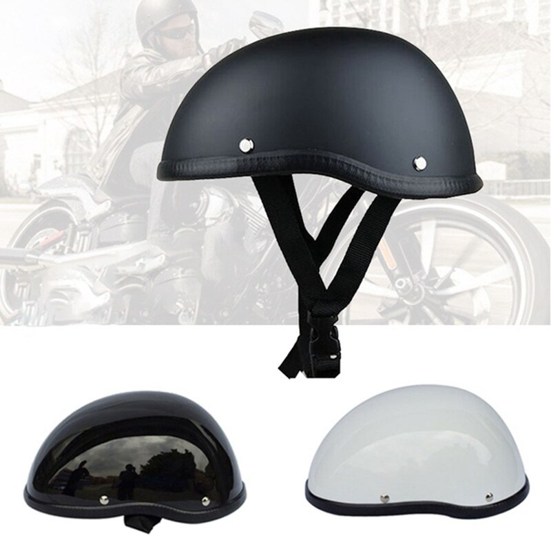 Skull cap motorcykel hjelm vintage halv ansigt hjelm retro tysk stil chopper cruiser