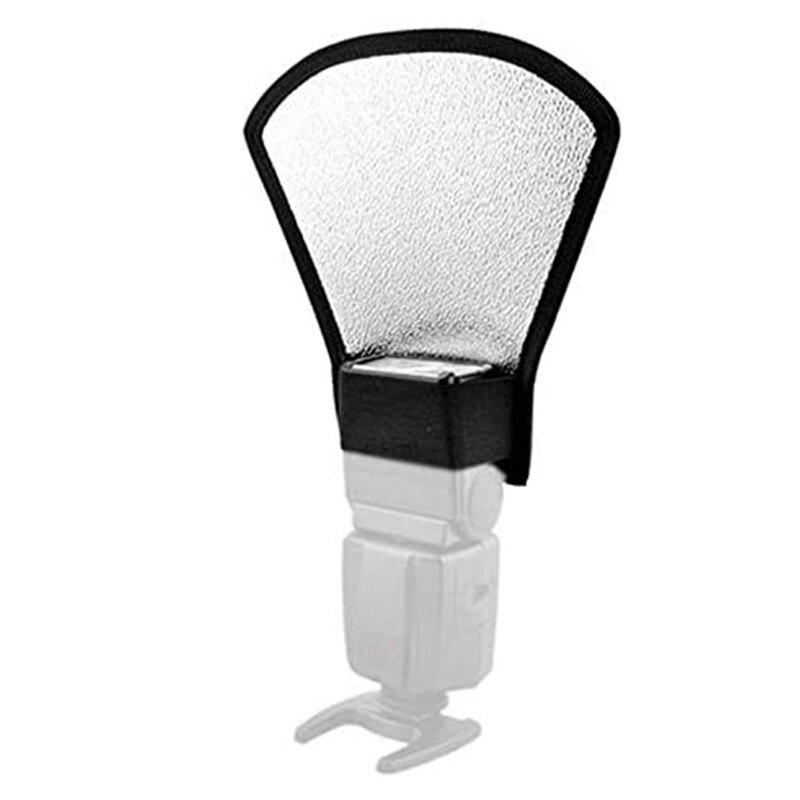 Camera Flash Diffuser Softbox Silver and White Flash Light Reflector for Reflector Photography Studio Accessories
