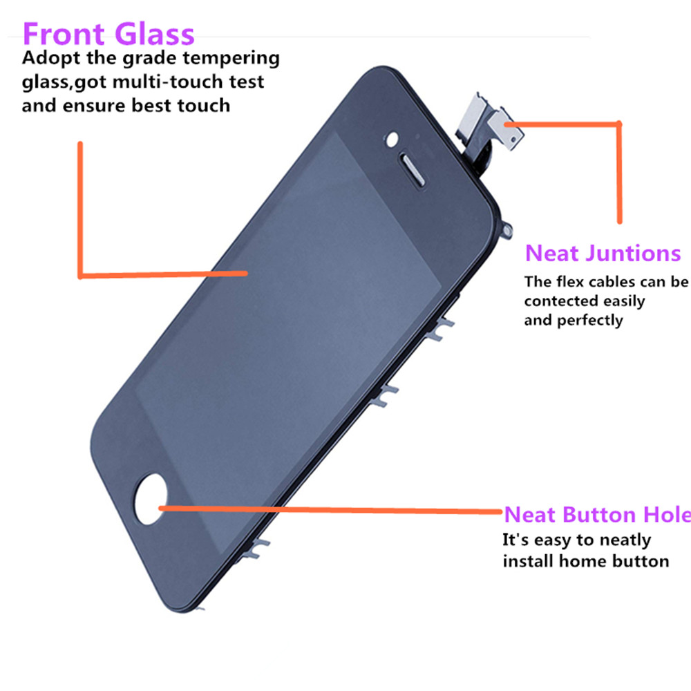 5s 4 4s Wyświetlacz LCD robić iPhone 4 4S ekran dotykowy Digitizer Zamiennik robić iPhone 5 5c 5s SE 4s 4 Wyświetlacz LCD bez martwych pikseli