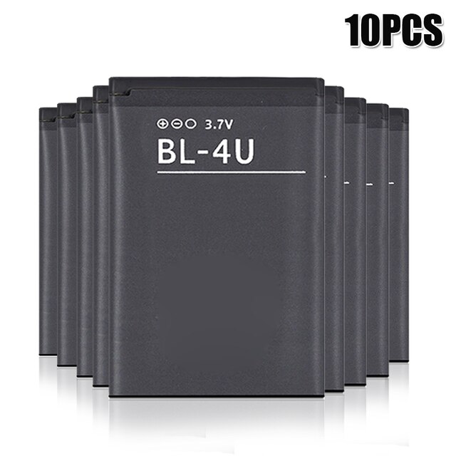 1000mAh BL-4U BL4U BL 4U batteria del telefono per Nokia Asha 300 305 306 308 309 3120c 5250 206 515 5330 5530XM XpressMusic 5730 6212c: 10pezzi