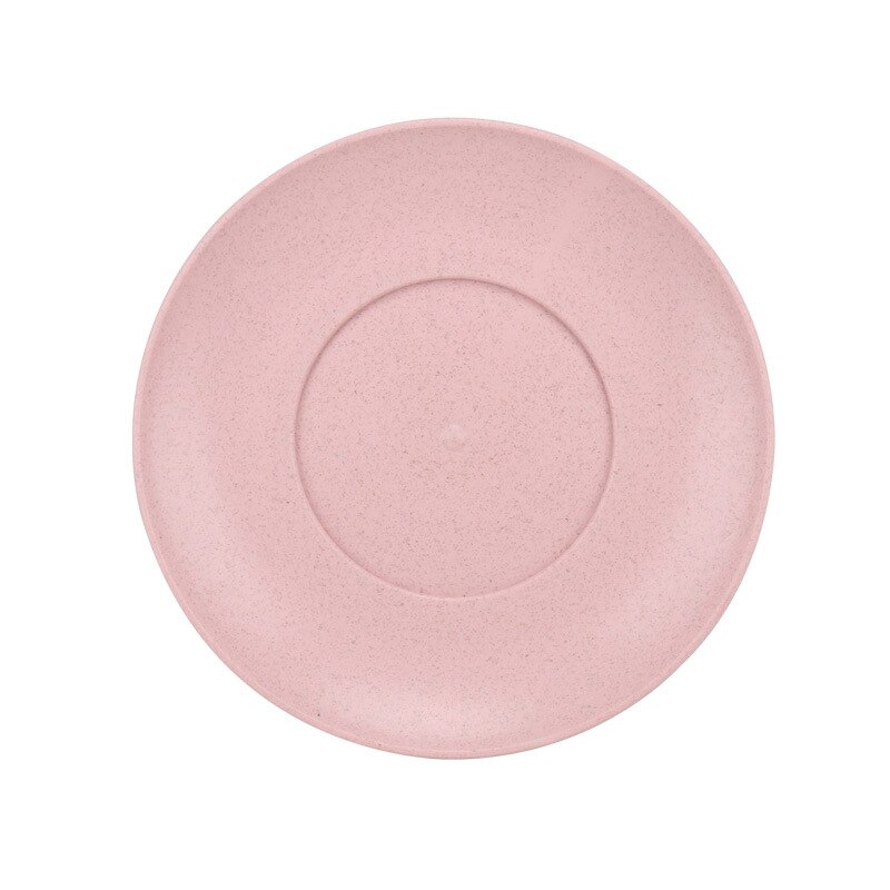 Children Plate Baby Feeding Dishes Environmental Wheat Straw Dinnerware Solid Color Outdoor Kids Snack Fruit Tableware MBG0537