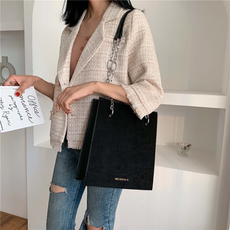 Vintage femme grand sac fourre-tout nouvelle en cuir mat femmes sac à main de créateur grande capacité chaîne sacs à bandoulière