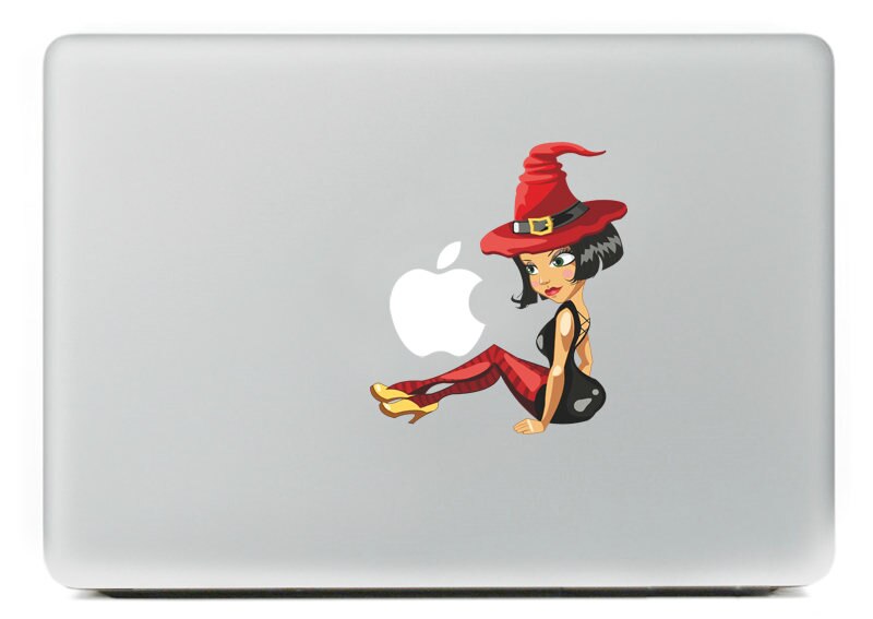 Rode Hoed sexy heks Vinyl Decal voor DIY Macbook Pro 13 15 inch en Air 11 13 inch Decal Skin Laptop Sticker