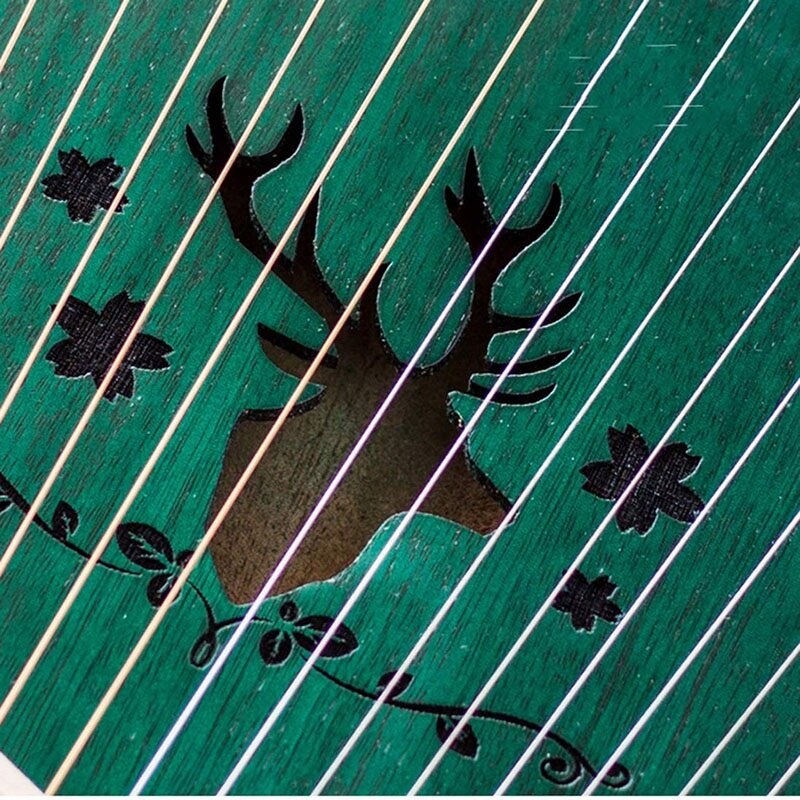 Lyre Harp 16 String Harp Heptachord Mahogany Lye Harp with Tuning Wrench for Music Lovers Beginners