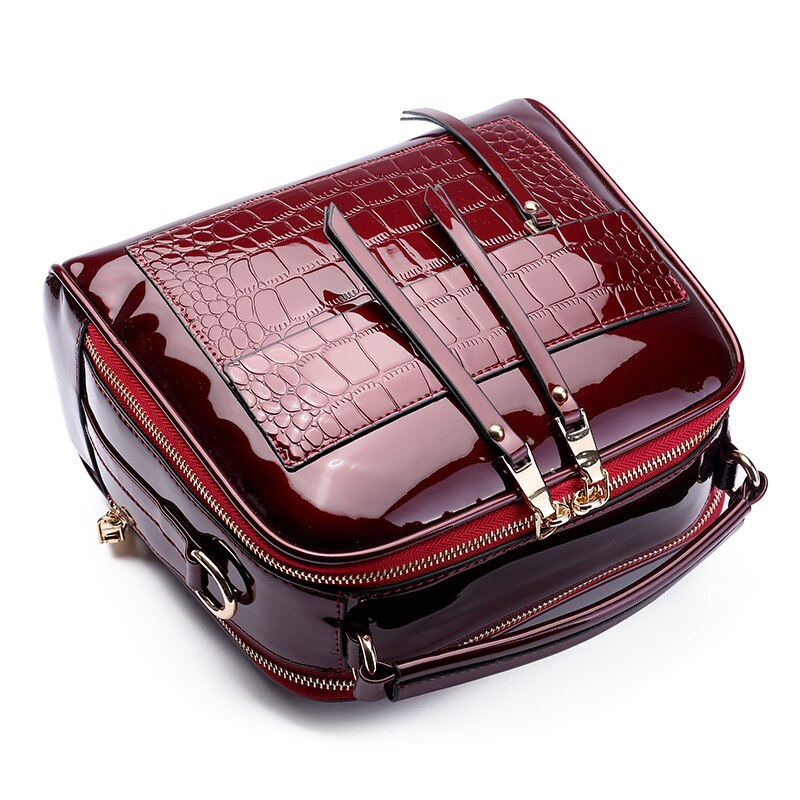 Nova moda de alta qualidade couro patente bolsa feminina senhoras corpo cruz mensageiro sacos ombro bolsas crossbody noite pa