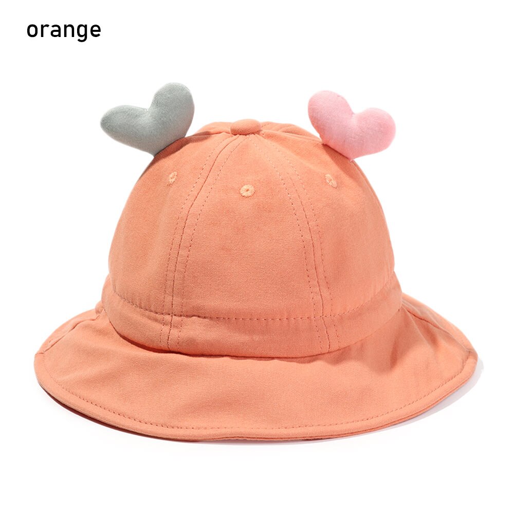 Sombrero de sol con corazón de amor para bebé, gorro de Sol para bebé de 6 a 24 meses, protección UV para primavera y verano, gorra de playa portátil: orange