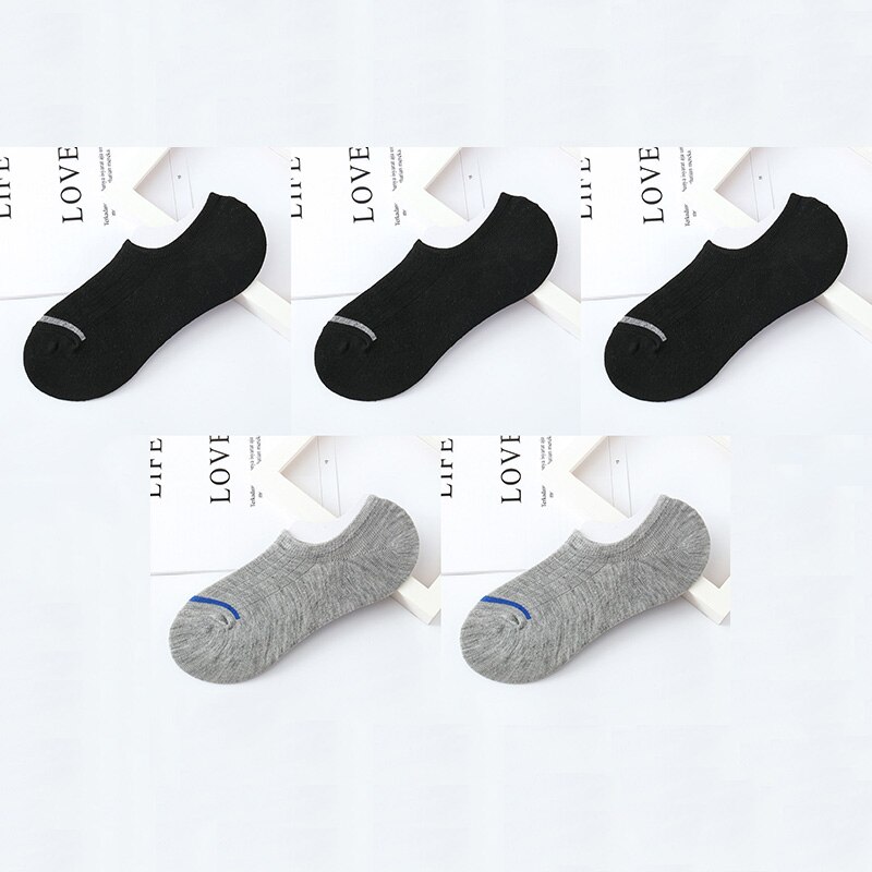 Calcetines náuticos Unisex para hombre y mujer, calcetín Invisible antideslizante de silicona, corte bajo, para primavera, verano y otoño, 5 pares, Size35-42: U multi color