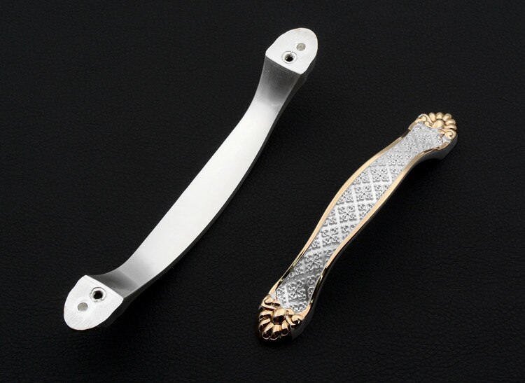 Tiradores elegantes de plata y cajón dorado tiradores de tocador estilo europeo manija de armario cocina tirador de mueble Hardware