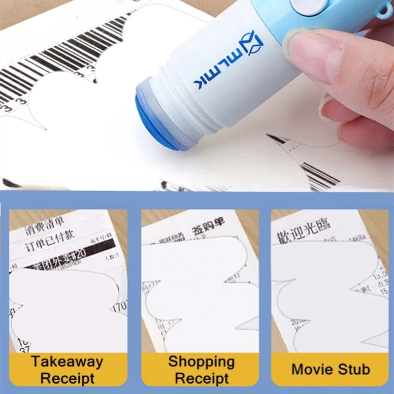 Thermisch papier Easer Mail Opener 2-in-1 correctievloeistof met mes Anti Peep Identiteitsinformatie Privacy Protector Gum