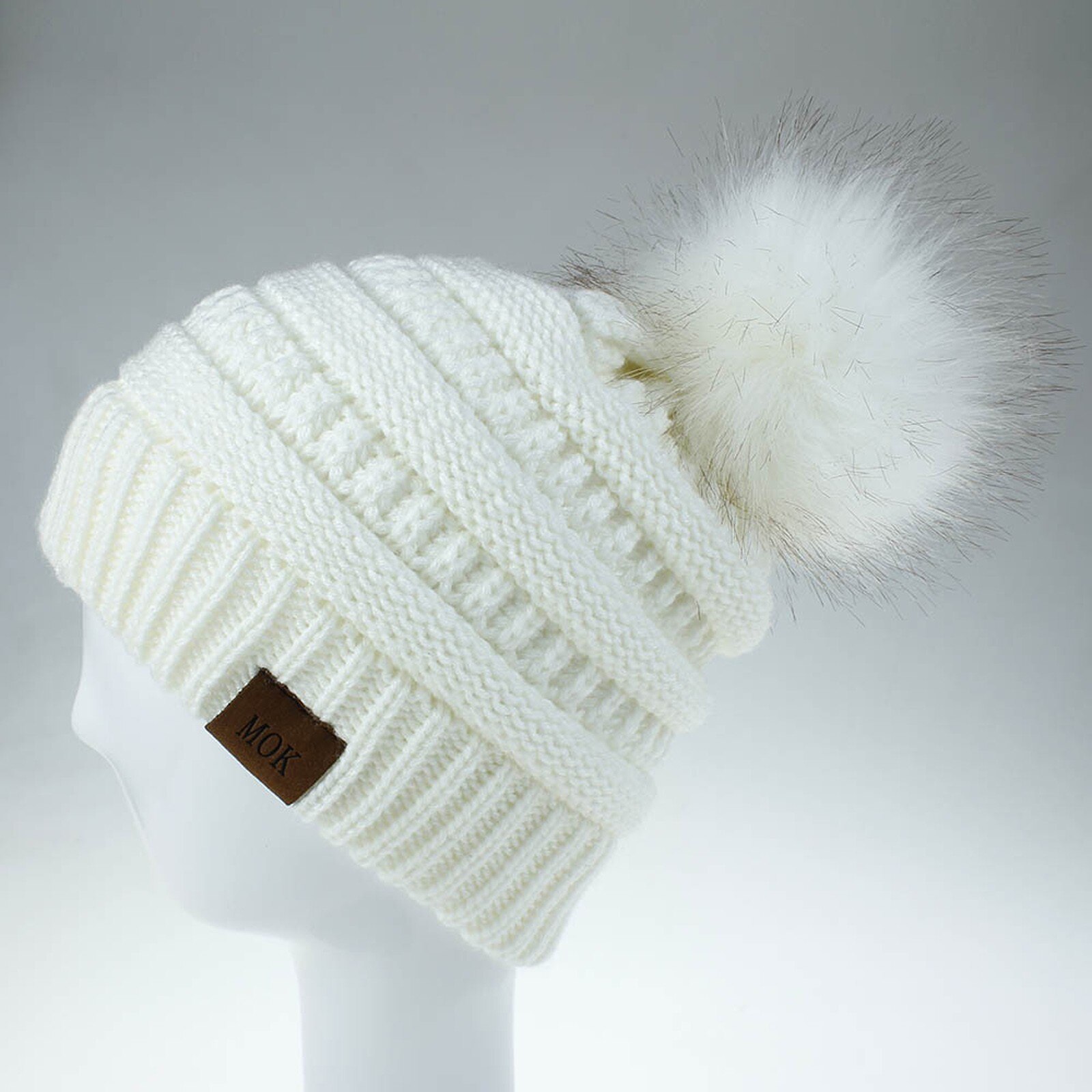 E la moda donna nuova E di alta qualità mantiene caldi cappelli invernali cappello a orlo in lana lavorato a maglia morbido delicato sulla pelle, traspirante: WH