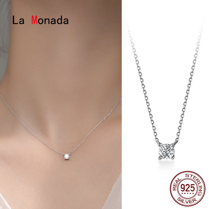 La Monada 38 + 4,8 cm Silber Halskette Für Frauen Feine Silber 925 Schmuck Nacken Minimalistischen Anhänger 925 Silber ketten Frau