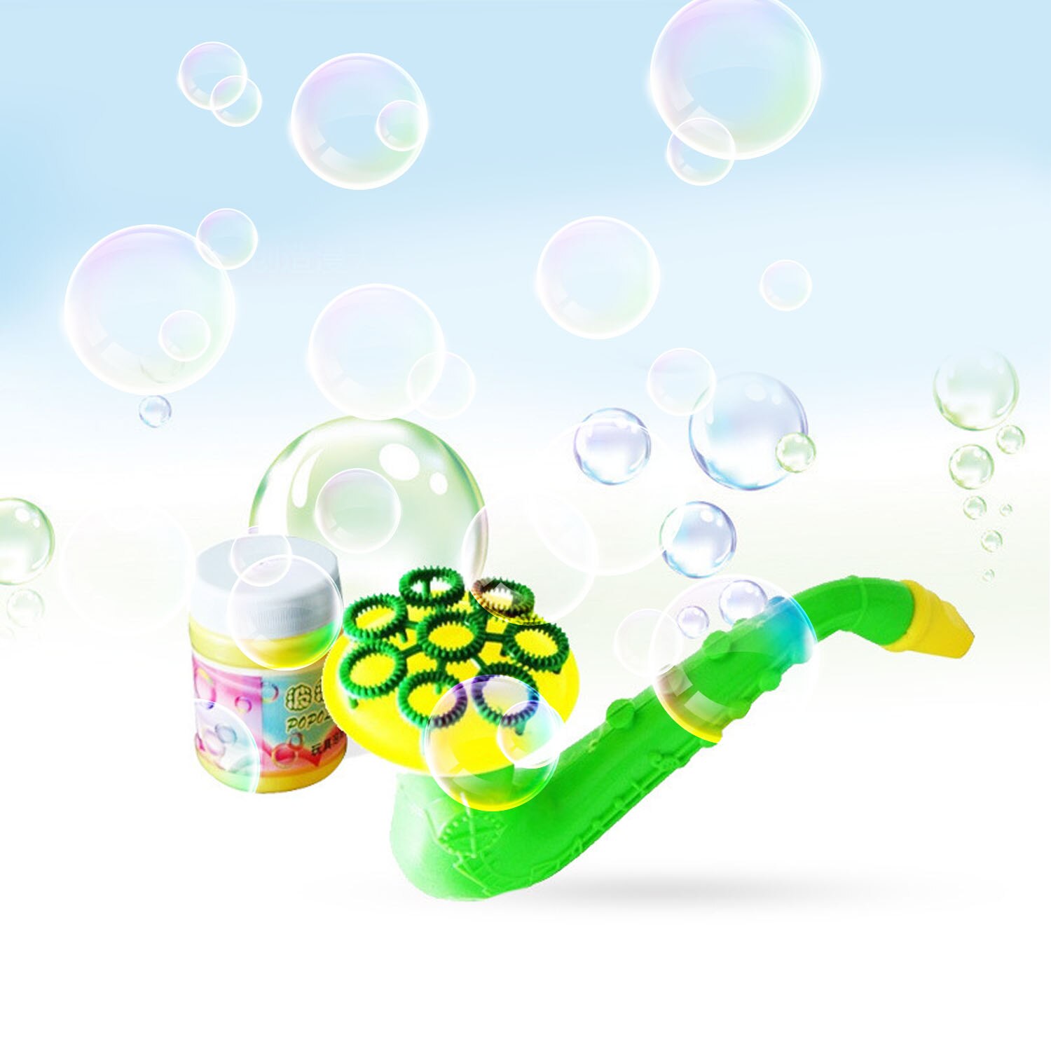 Funny Multi Holes Trumpet Style Bubble Maker Blower Toy for Children Kids Boys Girls Indoor Outdoor Play Random Color