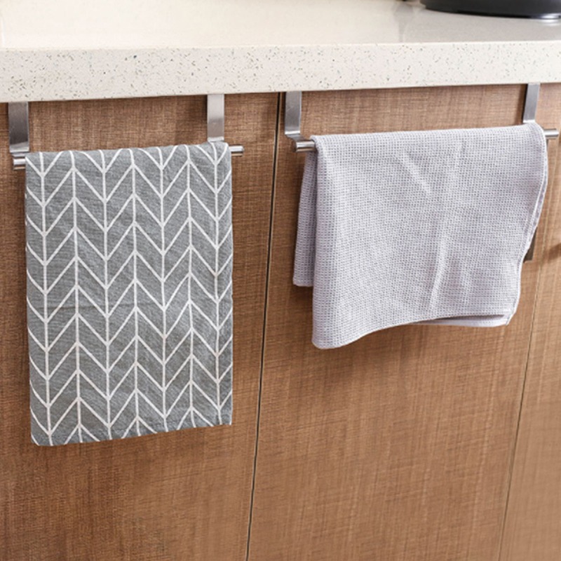 Handdoekenrek boven deur Handdoekstang Hangende houder Roestvrijstalen keukenkast Badkamer Handdoekdoekrek Home Organizer Hanger