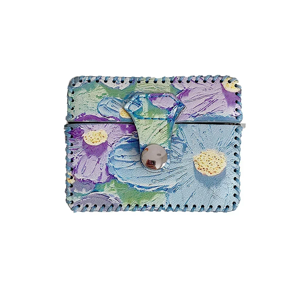 Étui Airpods 4 2 1 3 pour écouteurs, peinture à l'huile de fleurs, housse en cuir Vintage pour AirPod Pro, boîte de Protection: S / Kaki