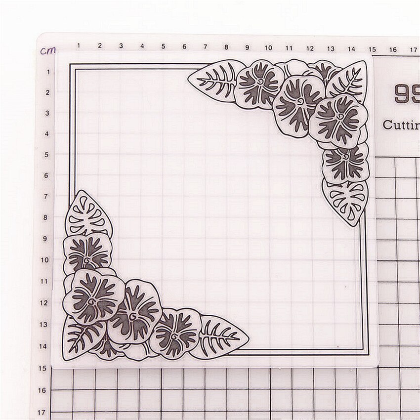 15x15 flower border Embossing folders Plastic bump Scrapbooking DIY Template Fondant indentation Cake Photo Album Card Make