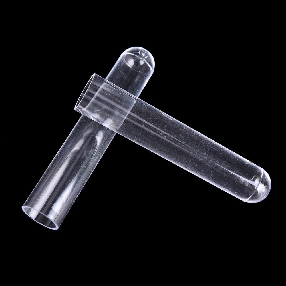 Tubos de ensayo de plástico transparente para laboratorio, tubos de ensayo de plástico duro para escuela, equipo educativo de Química, 12x60mm, 10 Uds.