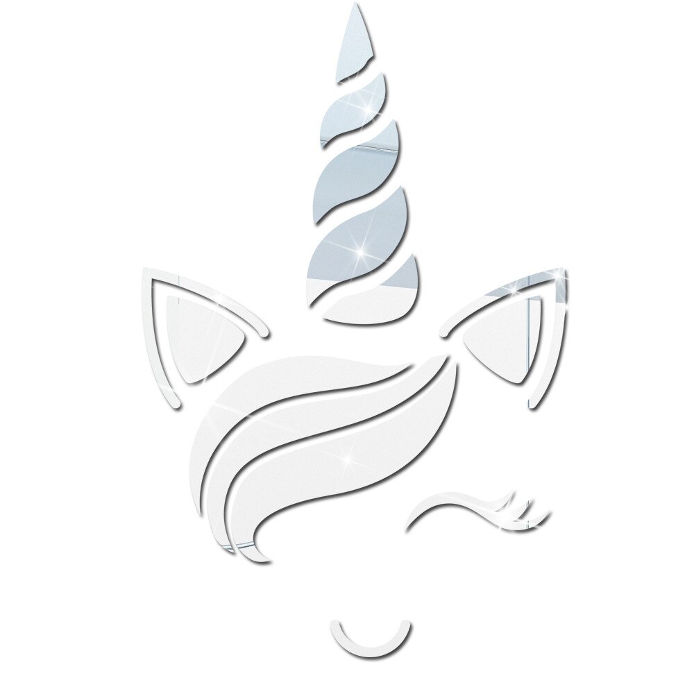 Kawaii Einhorn Acryl Zauberstab Aufkleber Spiegel Aufkleber Tapete Schlafzimmer Wohnzimmer Dekor Hause Dekoration Zubehör: JM583 Splitter