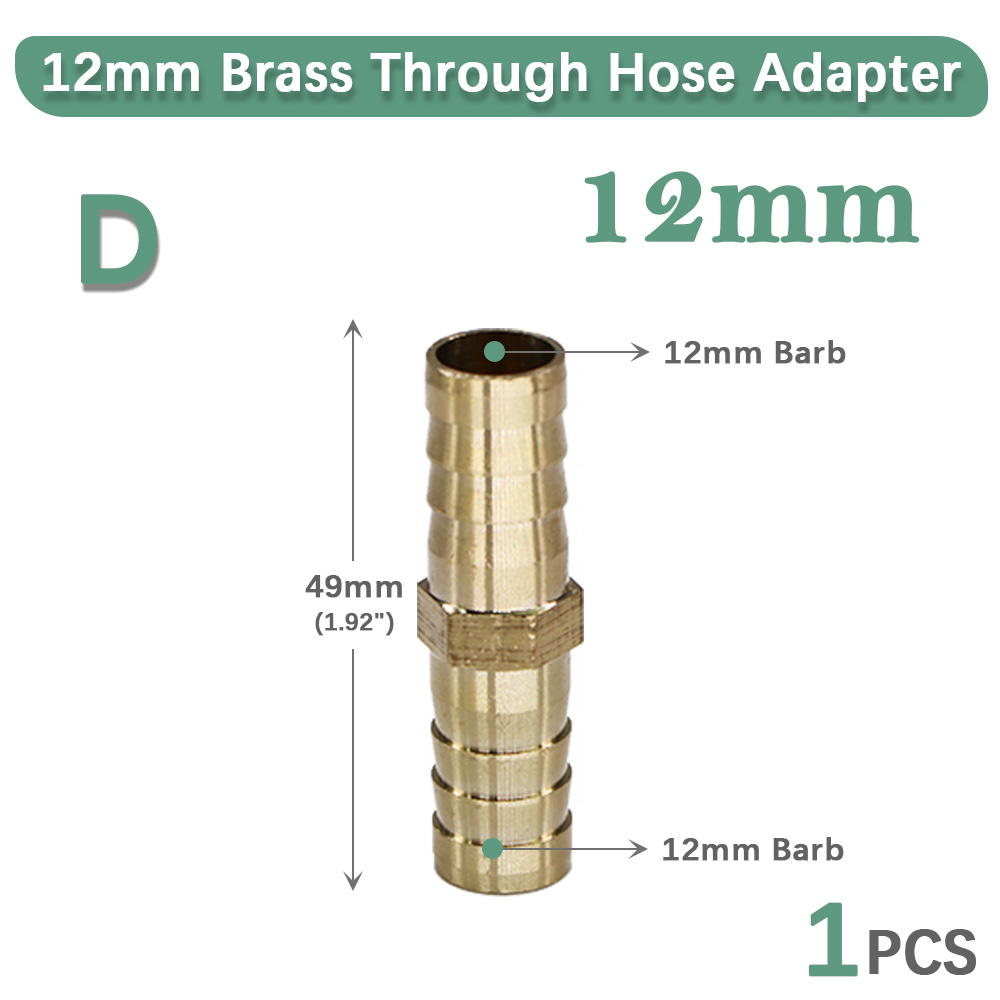 6-19mm Brass Hose Adapter Tube Fitting Barb Connect Repair Irrigation Pipe Coupling Joint Garden Watering Copper Accessories: Red