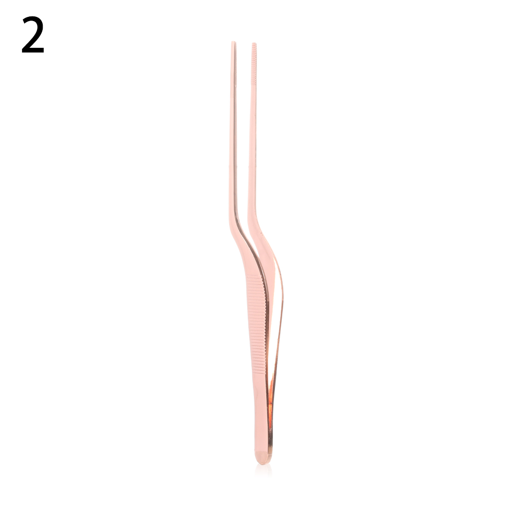 14cm rustfrit stål pincet plating kok mad pincet bbq klip grill tang serverer præsentation køkken værktøj: 2