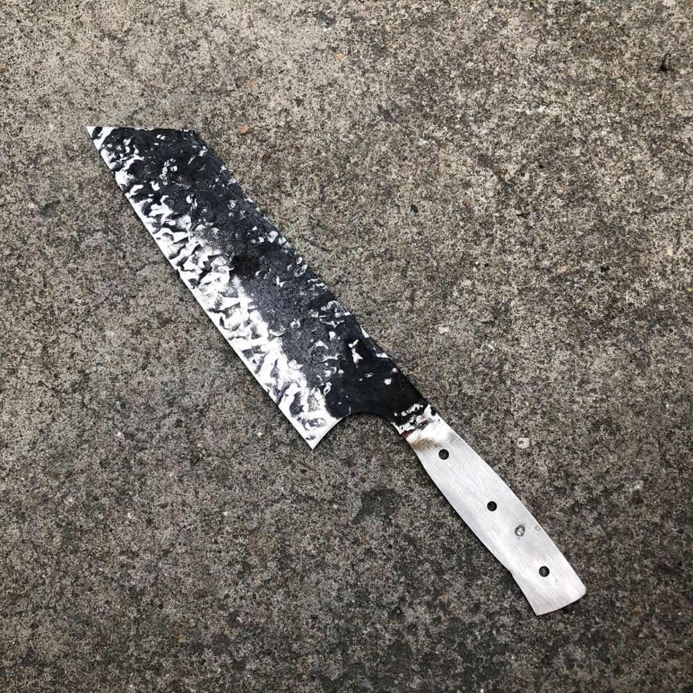 Damaskus stål smidd kinesisk kløver diy blank blade kjøkkenkniver kjøttgrønnsaker skiververktøy
