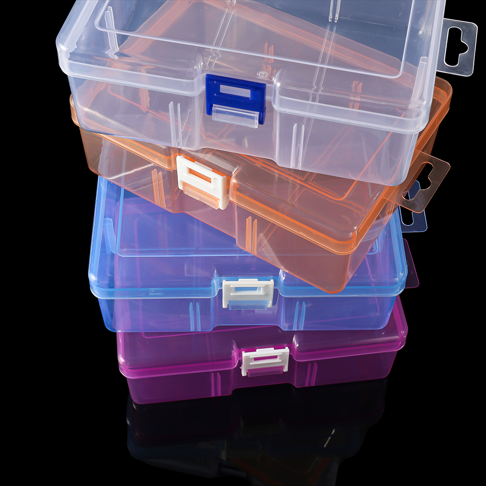 Caja de plástico rectangular transparente, cajas de almacenamiento para accesorios de joyería, artículos pequeños para manualidades de cuentas DIY, 1 Uds.