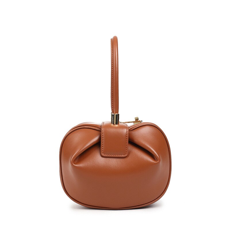 Bag girl leather bag European and American retro niche wonton hand dumpling wonton bag