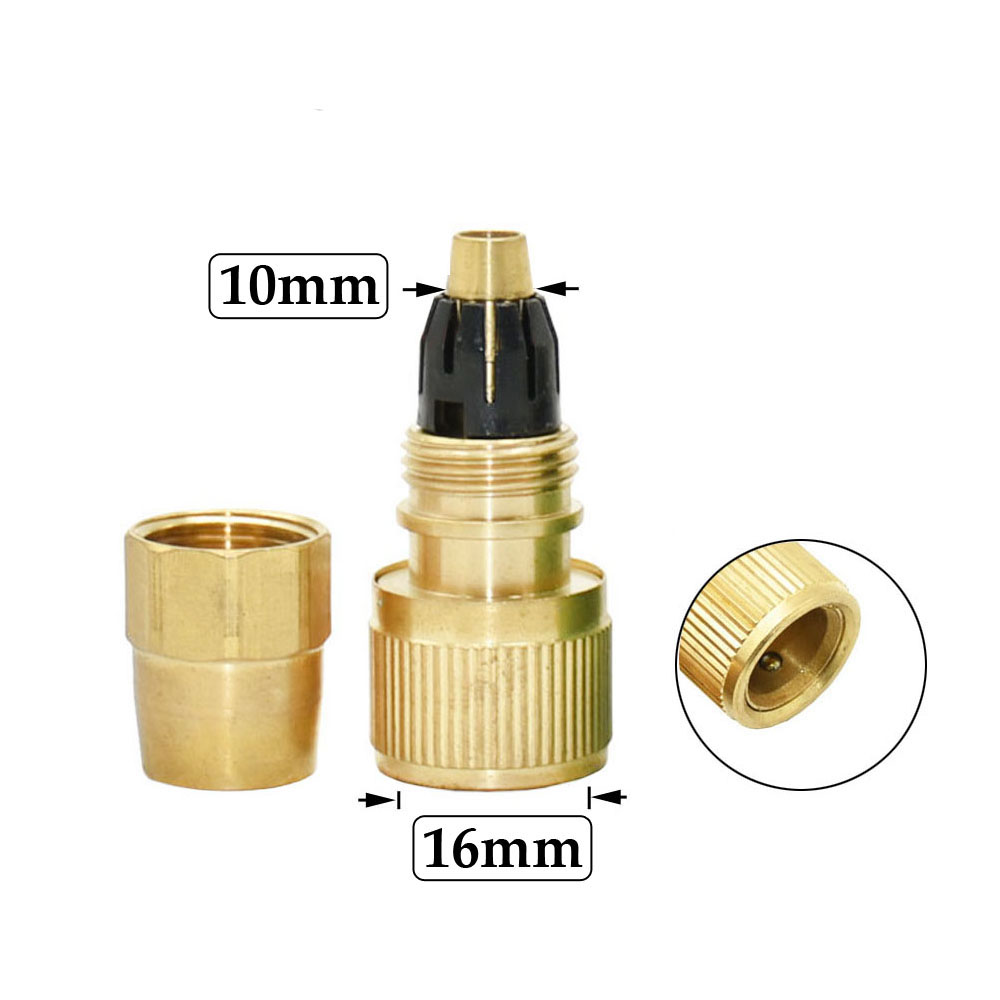 1/2 3/4 5/8 1" Thread Hose Quick Connector Brass Garden Watering Fittings Drip Irrigation Copper Hose Quick Coupler: black