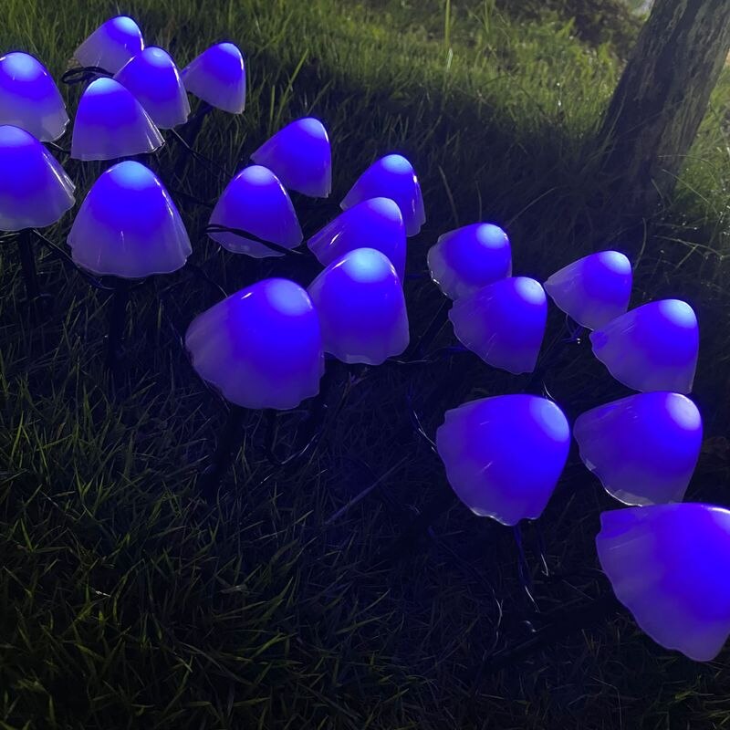 Solar LED Light Outdoor Mushroom Garden Decoration Lights IP66 Waterproof Garden Garland Furniture Decor Solar Cell Fairy Lights: Blue / 6m 30led