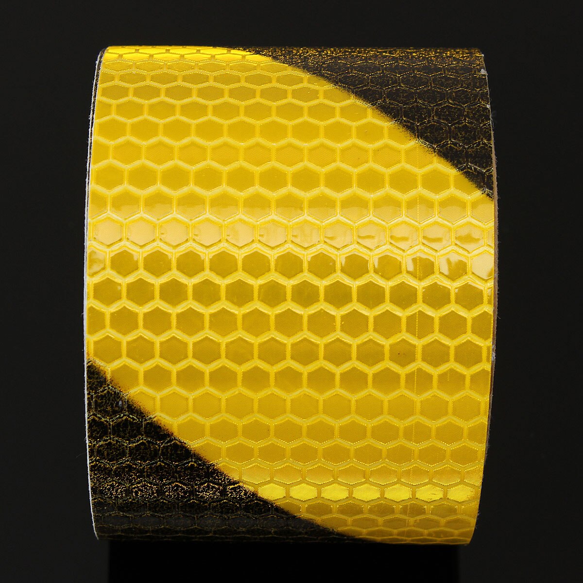 1Pcs Black Yellow Reflective Safety Warning Conspicuity Tape Film Sticker 300cm x 5cm