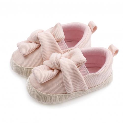 Babies Toddlers Bowknot Breathable Anti-slip Soft Sole Prewalker Flat Shoes: Pink 13