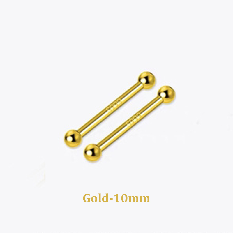 Pendientes minimalistas de 2 piezas para mujer y niña, aretes pequeños con tuerca, hipoalergénicos: Color amarillo claro