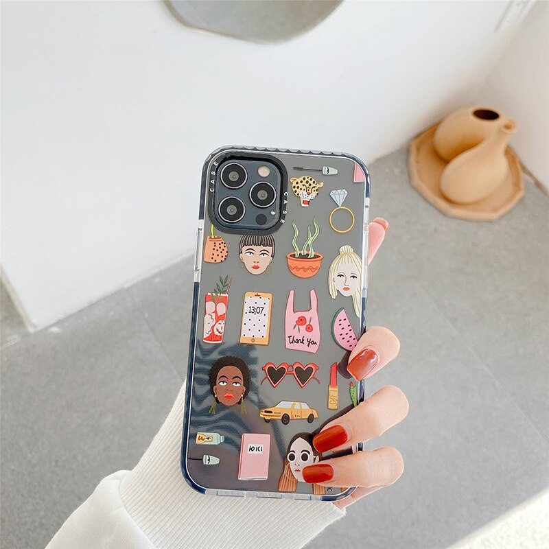 Fashion trend girl make up custodia morbida in silicone per apple iphone 6 6S 7 8 plus 11 Pro X XS XR MAX 12 MiNi SE 2020 cover coque