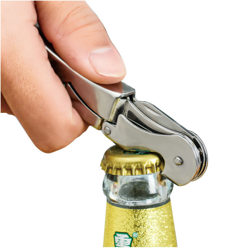 Novo aço inoxidável saca-rolhas duplo articulado garçons garrafa de vinho abridor alavanca ferramenta