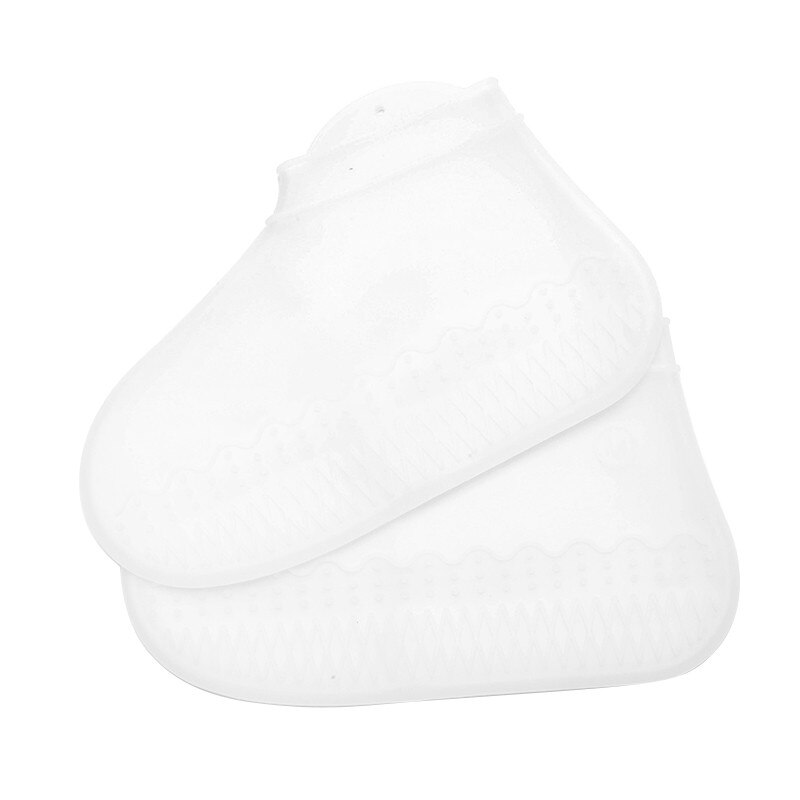 Reusable Rain Shoe Covers Latex Waterproof Rain Shoes Covers Slip-resistant Rubber Rain Boot Overshoes S/M/L Shoes Accessories: Transparent / M