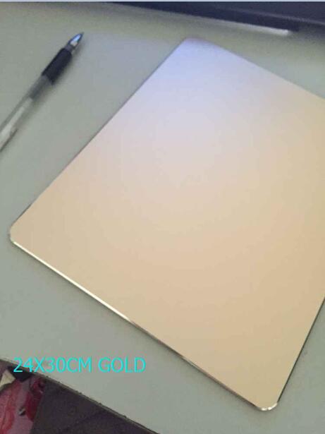 Aluminum alloy Pad with Non-Slip Rubber Bottom Mouse Pad anti slip Mousepad Gaming Mat Mouse with free tablet support: gold24x30cm