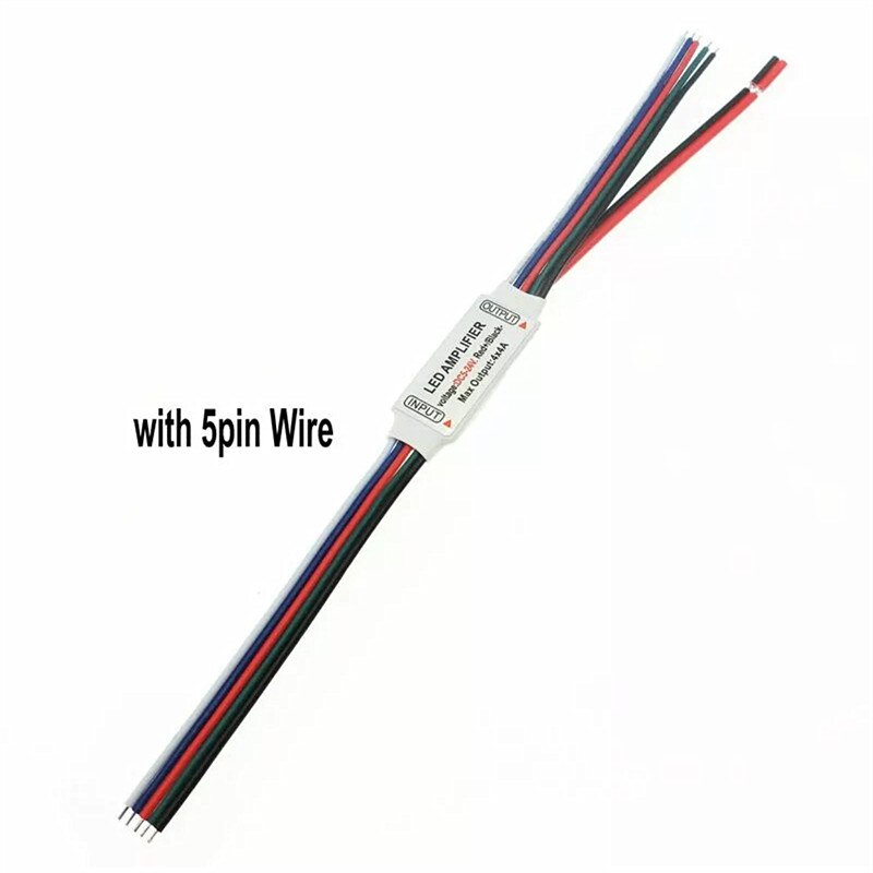RGBW LED Amplifer DC5-24V 4A*4 Channel LED Amplifier With DC Female Plug for RGBW LED Strip Power Repeater Console Controller