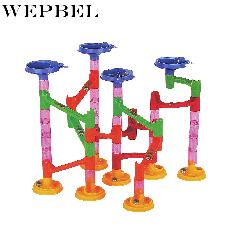 WEPBEL Marmor Lauf Rennen freundlicher Kind Jungen Gebäude Bau Blöcke Kreative Spiel Puzzle Spielzeug (Größe: 22x8x16 cm)