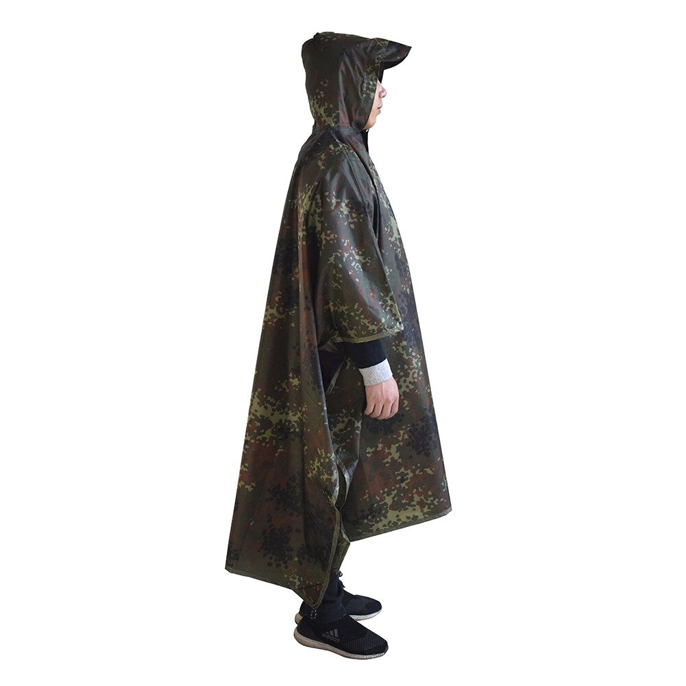 Tre-i-en multifunktions regnfrakke udendørs camouflage ghillie jakkesæt regnfrakke poncho kappe holdbart fiskeri camping regnudstyr: Default Title