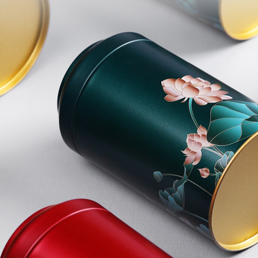 100-125g pojemność herbata zamknięty zbiornik średniej wielkości okrągłe blaszane pudełko na herbatę