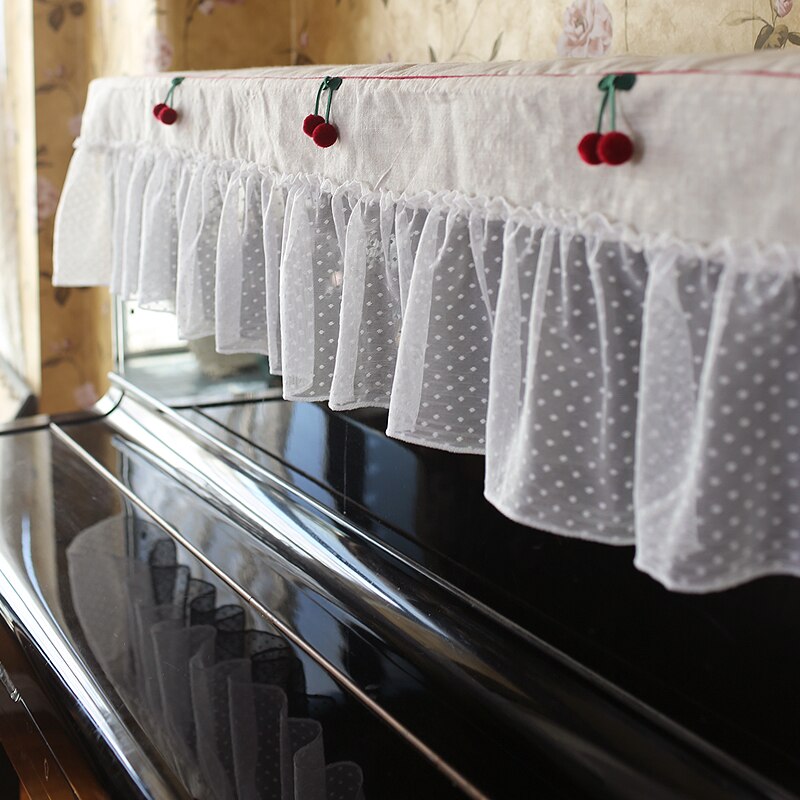 Piano cover modern lace dust-proof piano cover stool seat cover home decoration full set of cotton hemp piano dust cover
